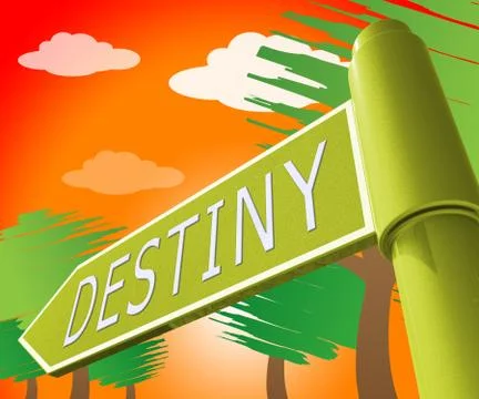 Destiny Sign Displaying Progress And Prophecy 3d Illustration Stock Illustration