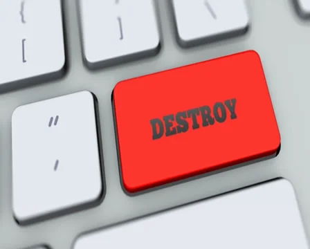 Destroy button on computer keyboard. Key is pressed, click for HD Stock Footage 35647663