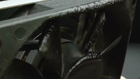 Destroy cooler with fire macro shoot Stockbeeldmateriaal 158085166