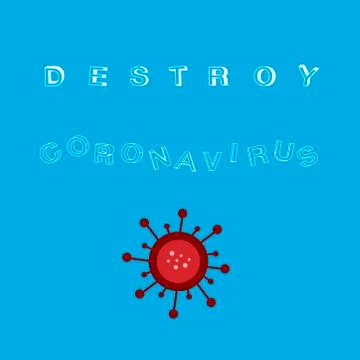 Destroy corona virus vector flat illustration flyer Stock Illustration