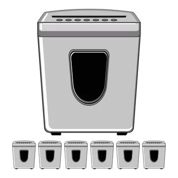 Destroy cut shredder cartoon vector graphic Stock Illustration