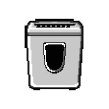 Destroy cut shredder pixel art vector illustration Stock Illustration