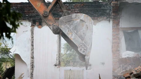 Destroy the old empty abandoned building Stock Footage 98851741