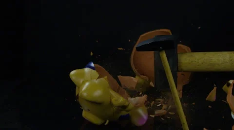Destroy Piggy Bank Stockbeeldmateriaal 44407075