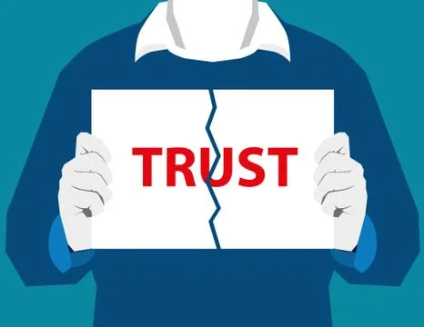Destroy trust. Separation trust. Destroy relationships. Relationship Difficul Stock Illustration