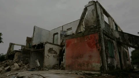 Destroyed Abandoned Building Time Lapse Vídeo Stock 101205451