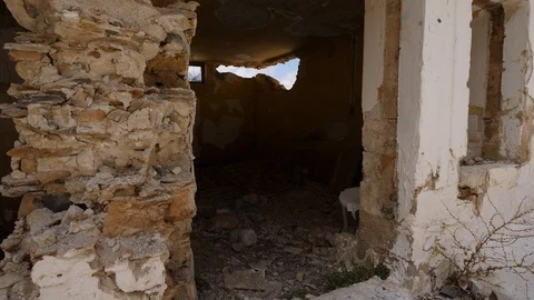 Destroyed abandoned house close up Stock Footage 101395298