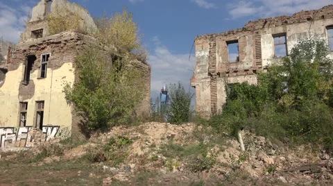 Destroyed and new buildings Stock Footage 55013431