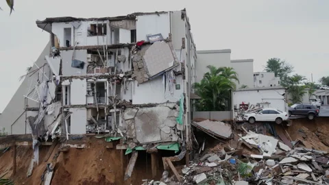 Destroyed apartments after devastating storms. Stock Footage 200131895