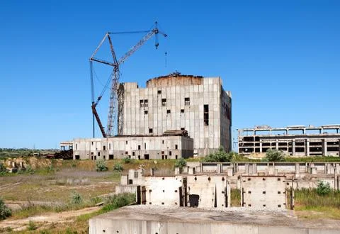Destroyed atomic power station Foto stock