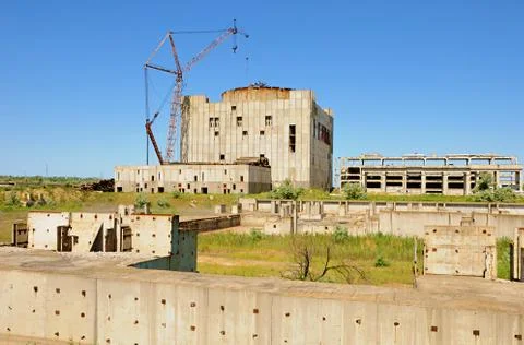 Destroyed atomic power station Stock Photos