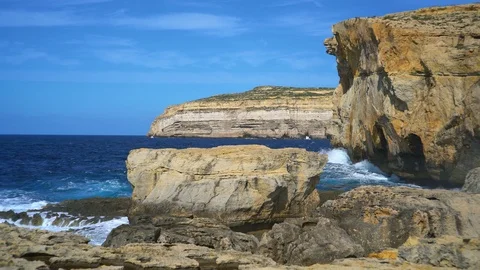 Destroyed Azure Window, Gozo, Malta, Europe. Video stock 98798251