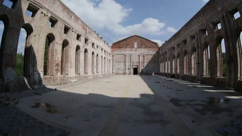 Destroyed brick building Stock Footage 79868238