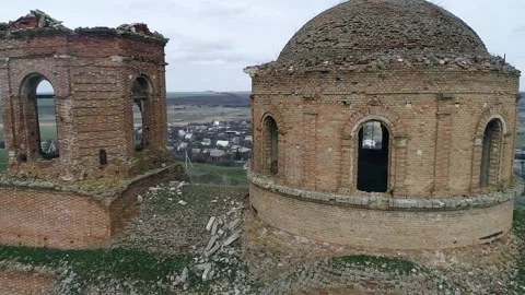 Destroyed brick domes Stock Footage 158480758