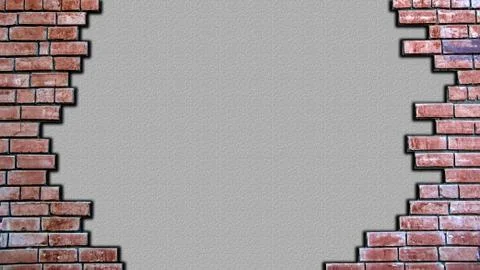 Destroyed brick wall with copyspace for your text Stock Illustration