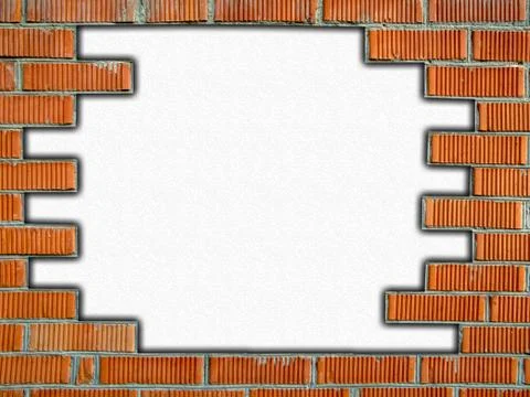 Destroyed brick wall with copyspace for your text Illustrazione stock