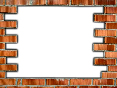 Destroyed brick wall with copyspace for your text Illustrazione stock