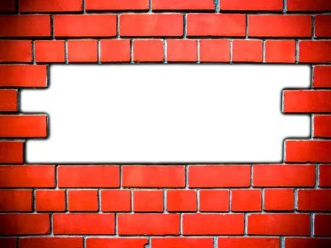 Destroyed brick wall with copyspace for your text Stock Photos