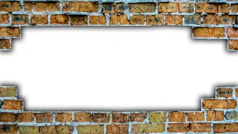 Destroyed brick wall with copyspace for your text Stock Photos
