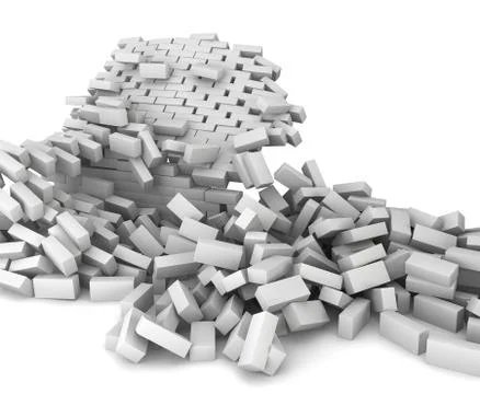 Destroyed brick wall Stock Illustration