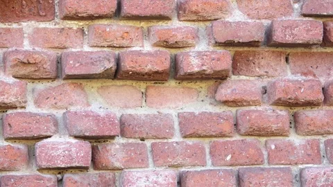Destroyed brick wall. Old red brick wall. Stock Footage 80720271