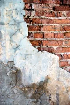 Destroyed brick wall Stock Photos