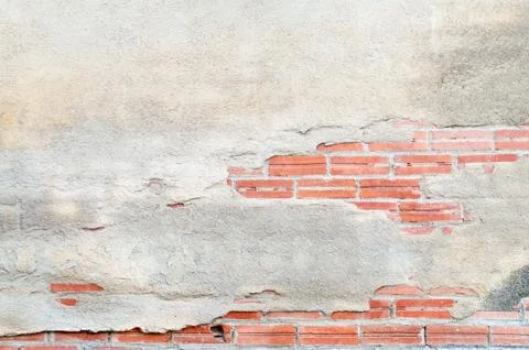 Destroyed brick wall Foto stock