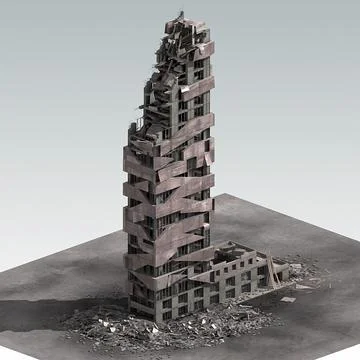 3D Model: Destroyed Building 10 ~ Buy Now #91478193 | Pond5