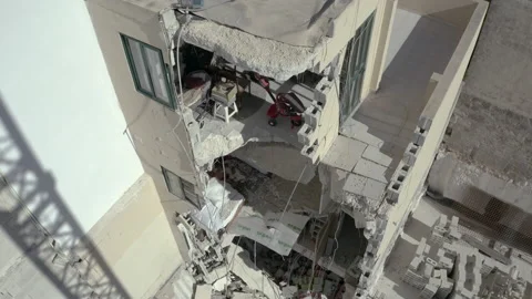 Destroyed building, collapse, Malta 스톡 동영상 135720142