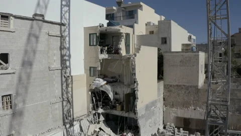 Destroyed building, collapse, Malta 스톡 동영상 135720808