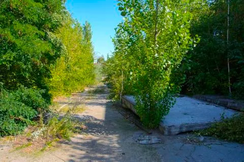 The destroyed building of the factory workshop, which worked for the defense Foto stock