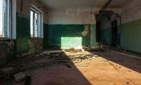 Destroyed building Stock Footage 49406423