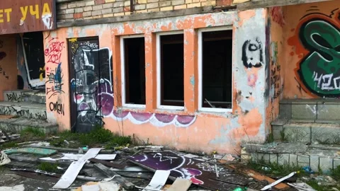 Destroyed building Video stock 241691747