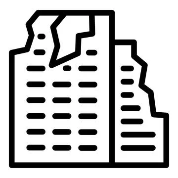 Destroyed building icon outline vector. War room Ilustración de archivo