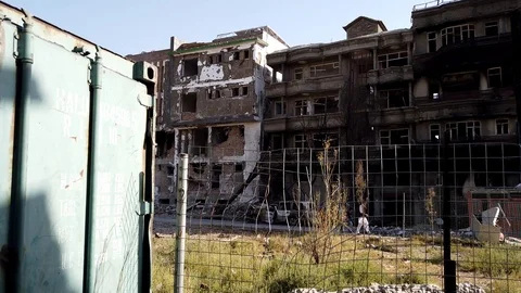 Destroyed Building in Kabul co Vidéo 124549993