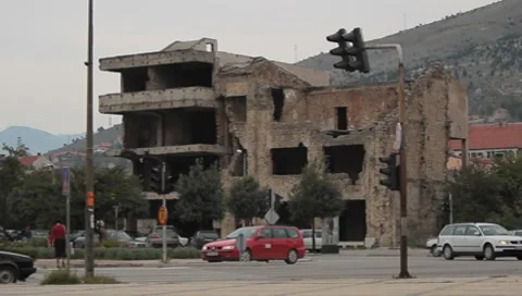 Destroyed building. Mostar 2 Видео 8659808