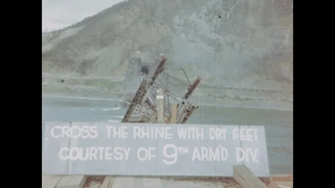 Destroyed building on the river Rhine Stock Footage 103377671