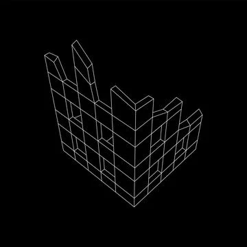 Destroyed building ruin and concrete, war destruction concept Ilustración de archivo
