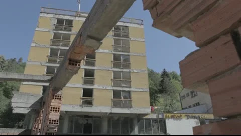 Destroyed building in Srebrenica Stock Footage 10880485