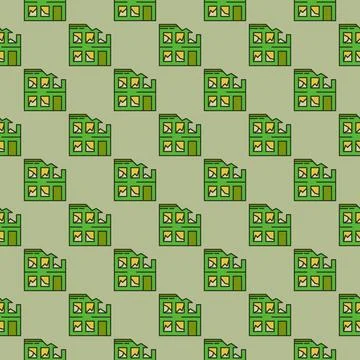 Destroyed Building vector War concept modern seamless pattern Stock Illustration