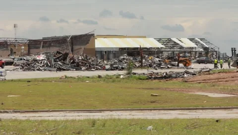 Destroyed Buildings After Tornado (HD) c Stock Footage 5504665