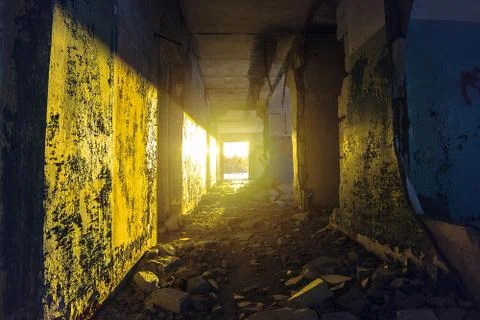 Destroyed buildings. Foto stock