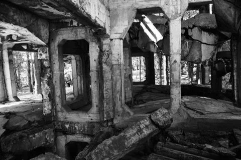 Destroyed bunker Stock Photos