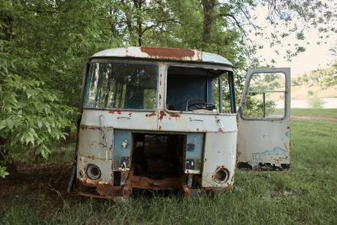Destroyed bus Stock Photos