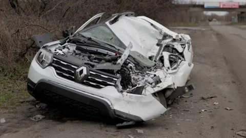 Destroyed car by Russian troops Vidéo 200127963