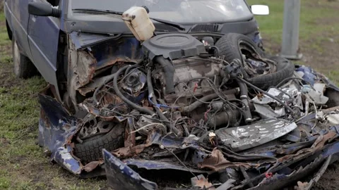 Destroyed car by Russian troops Vidéo 200128370