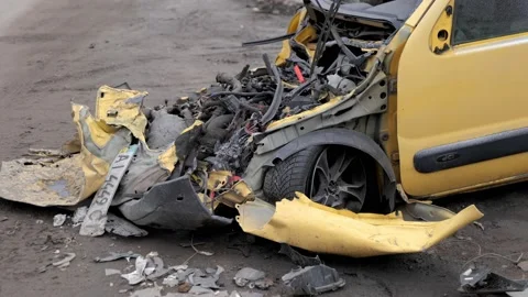 Destroyed car by Russian troops Vidéo 200131777
