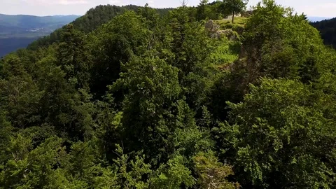Destroyed castle aerial view Video stock 92420727