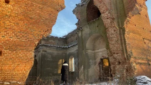 Destroyed church. Stock Footage 232931872