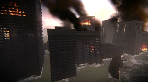 Destroyed city Stock Footage 25190119